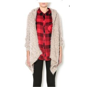 Anthropologie En Creme FUZZY HOODED CARDIGAN